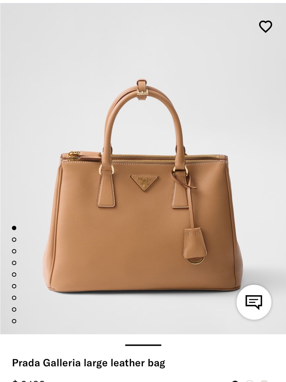 Prada Tan Leather Large Galleria Satchel in Soft Calfskin Leather